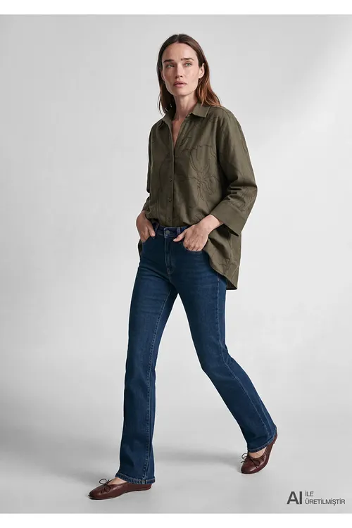 Bezegi bolan haki köýnekçe Loose Fit / giň rahat biçüw 1211656-87538 - 36873320