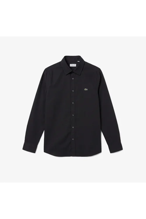 Erkekler üçin gara reňkli Slim Fit köýnegi - 36788487