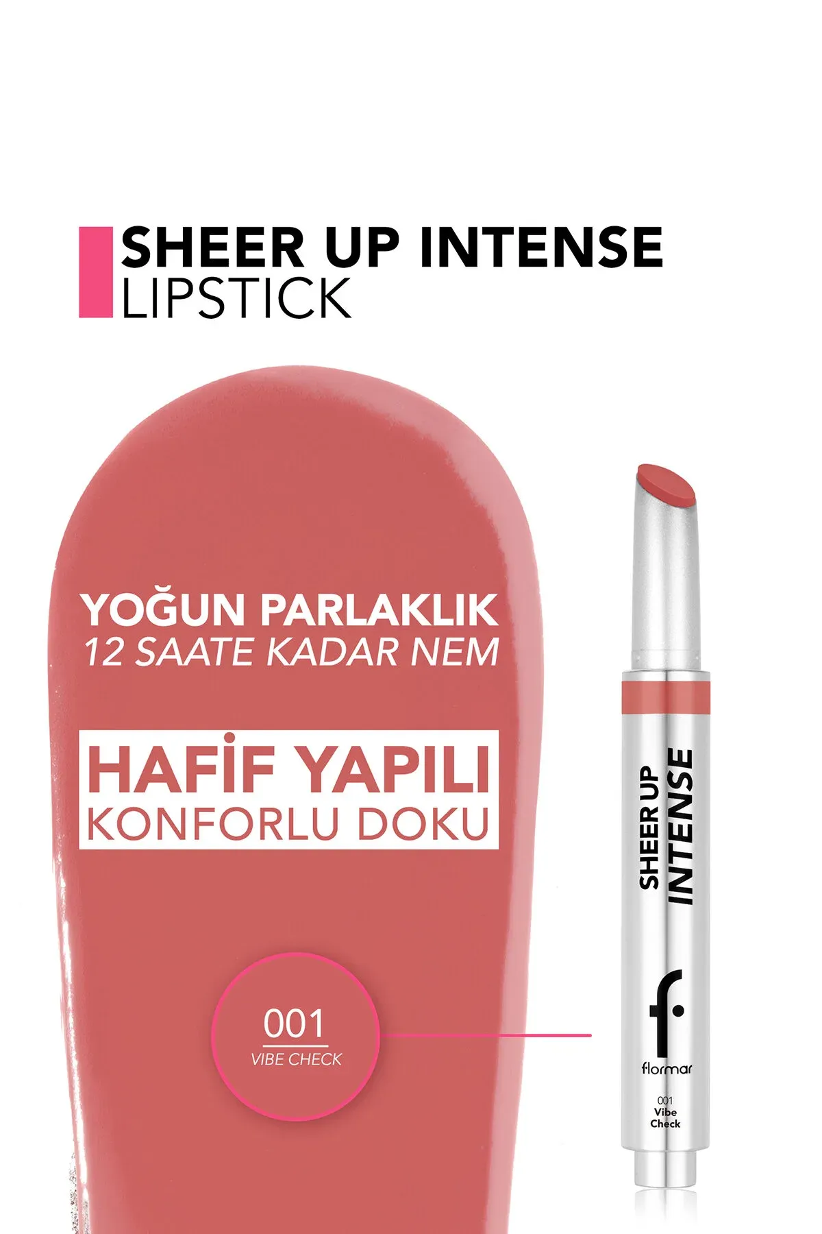 Krem gurluşly, ýalpyldawuk örtükli Sheer Up Intense gel dodak boýagy - 001 Vibe Cheek - 36843642 — surat 7/8