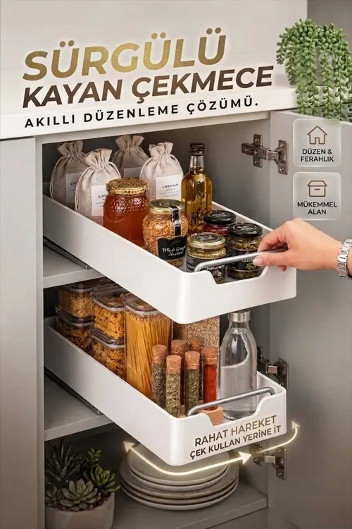 Vita kiçi relsli tekje köp maksatly şkaf içi aşhana, hammam we kiler tertipleýji süýşýän tekje - 36875289