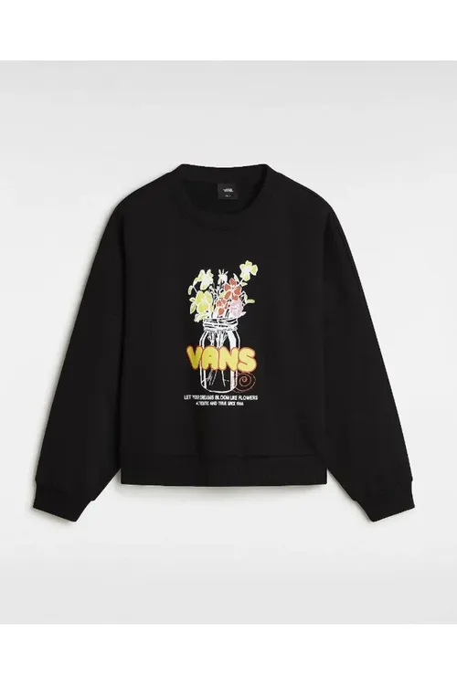 Togalak ýakaly giň flis jemperi BOUQUET LOOSE CREW FLEECE - 36905433