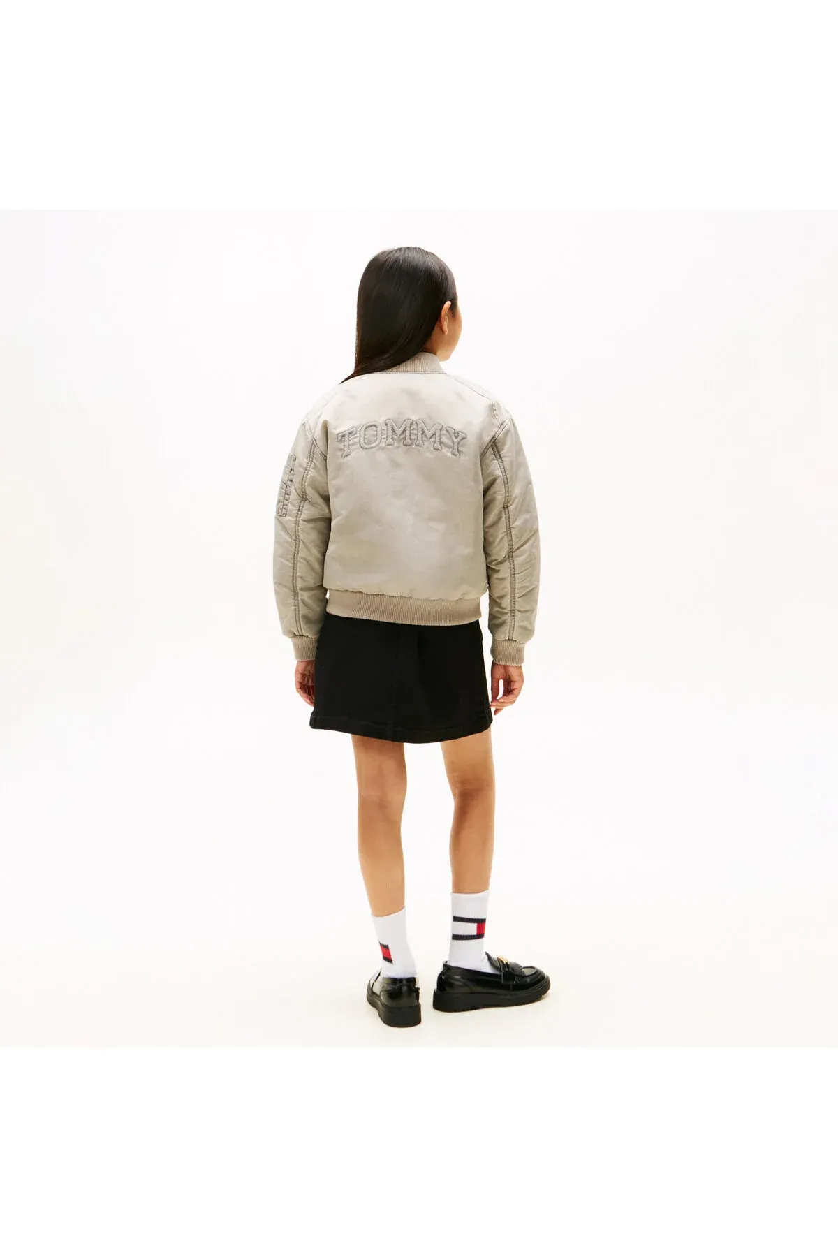 Washed Bomber çagalar bej kurtkasy - 36799035 — surat 2/5