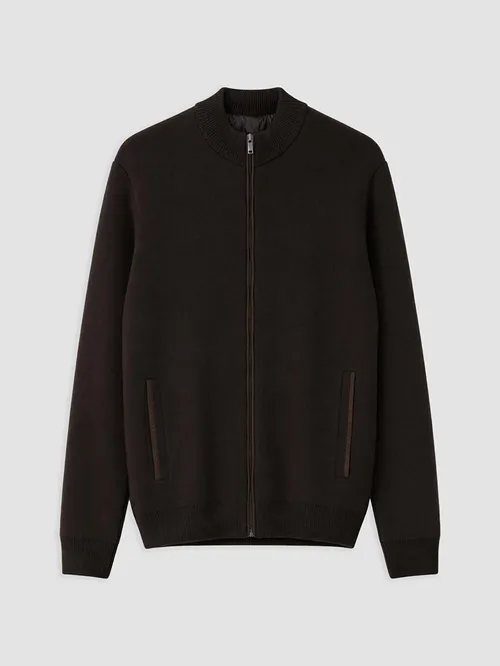 Dik ýakaly regular fit trikotaž kardigan - 36791685