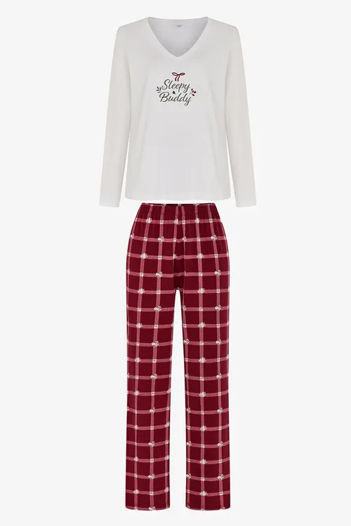 Gül nagyşly uzyn ýeňli balakly Sleepy pijama toplumy - 36889736