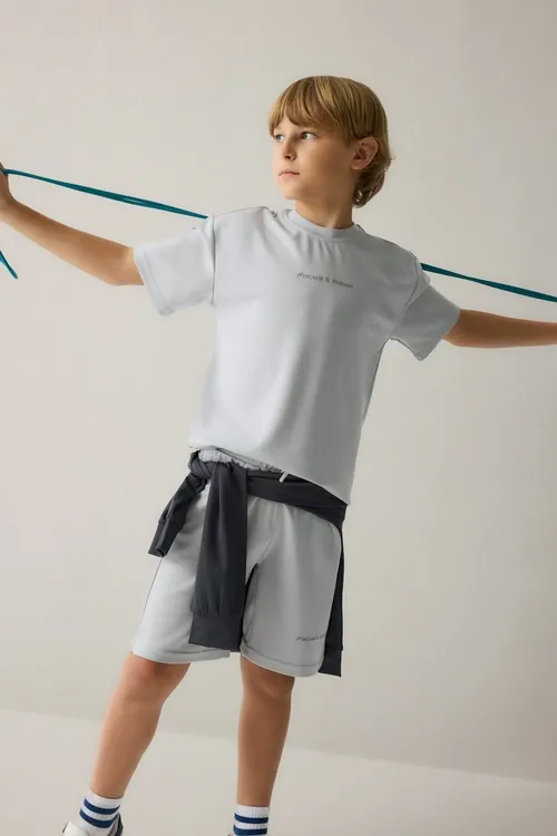 Oversize basgyly modal gysga gol açyk çal t-shirt oglan çaga H9602A826AU - 36828971