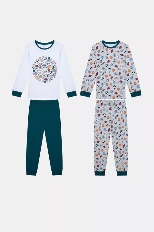 Oglanlar üçin Sporty dürli reňkli pijama toplumy - 24917353