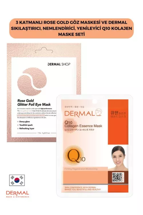 Toplum: 3 gatly Rose Gold göz maskasy we berkidiji, çyglandyryjy, täzeleyici Q10 kollagen maskasy - 25217807