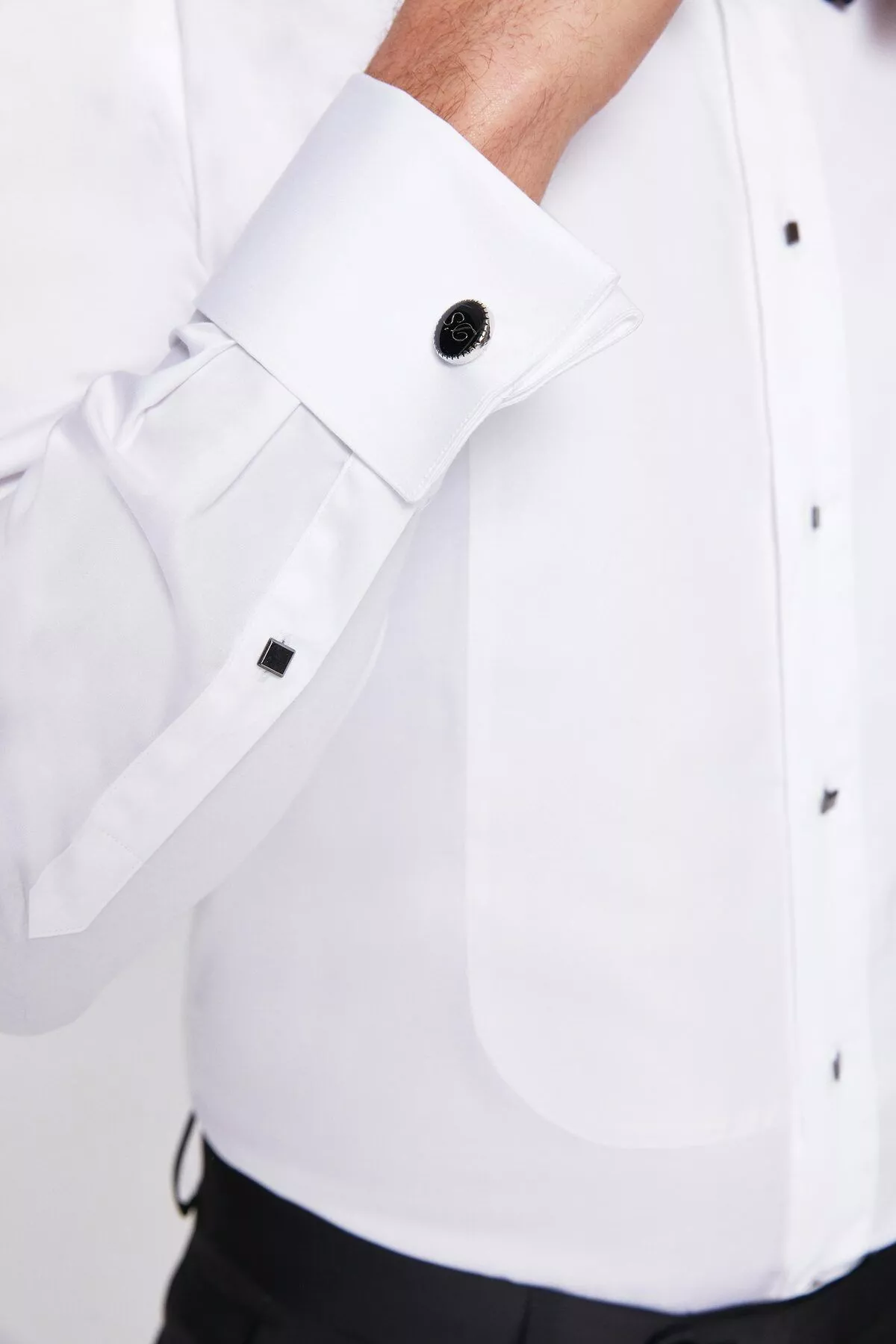 Smoking üçin ak köýnek Ds Damat Slim Fit - 26114335 — surat 3/4