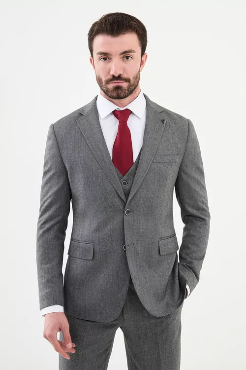Nusgawy ýüňden slim fit erkek kostýumy - 26325300
