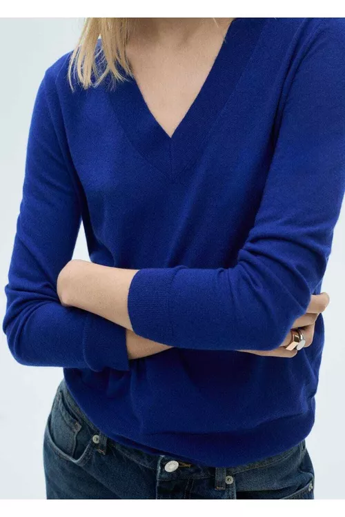 V-ýakaly trikotaž jemperi - 26958865 — surat 6/7