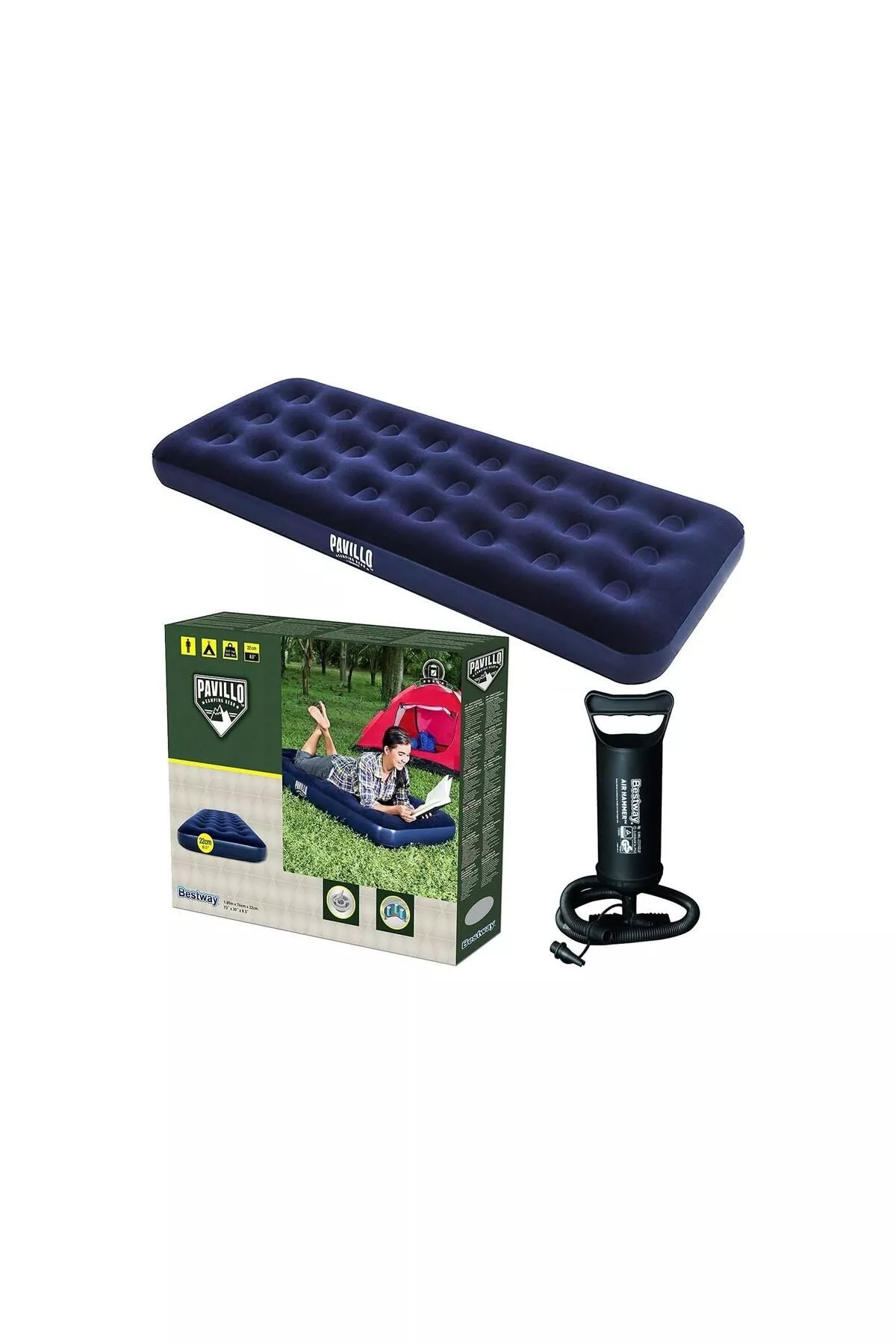 Toplum: bir adamlyk çişirilýän matras 67000 185x76 sm we nasos - 24344035 — surat 1/3