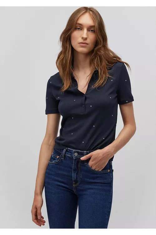 1612691-82318 gök reňkli polo fitted futbolka - 25044707