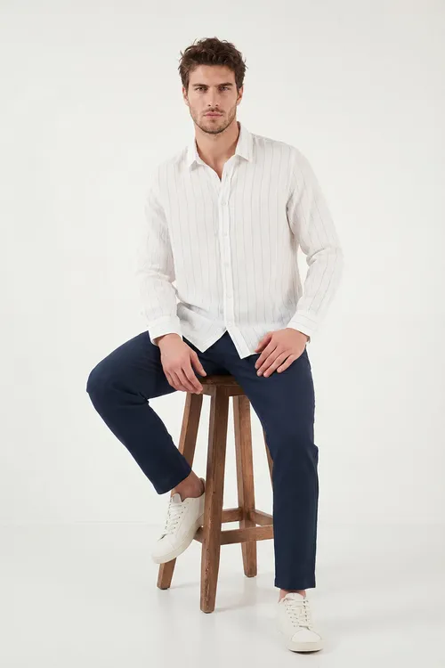 Pagta Regular Fit zolakly klassyk ýakaly uzyn ýeňli erkek adam köýnekçesi KÖÝNEKÇE CF26S129774 - 34181898 — surat 5/6