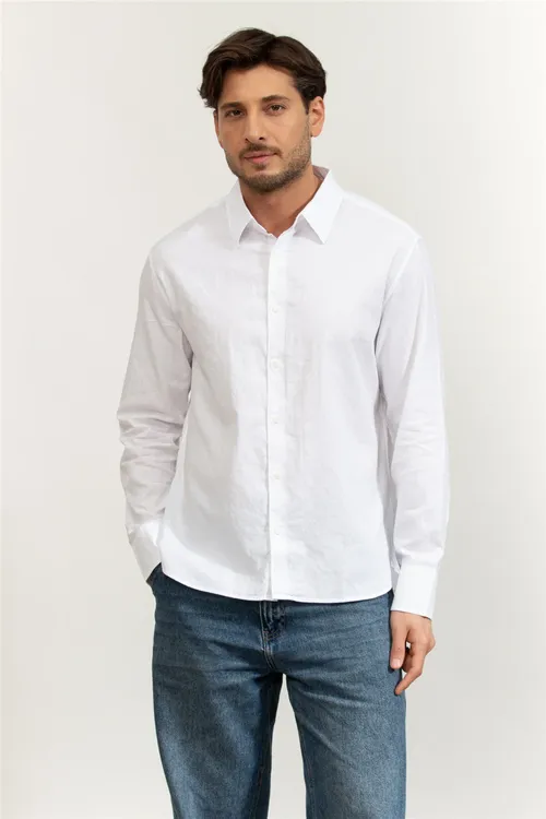 LS Aop Jacquard Easy Shirt erkekler üçin köýnekçe - 36181745