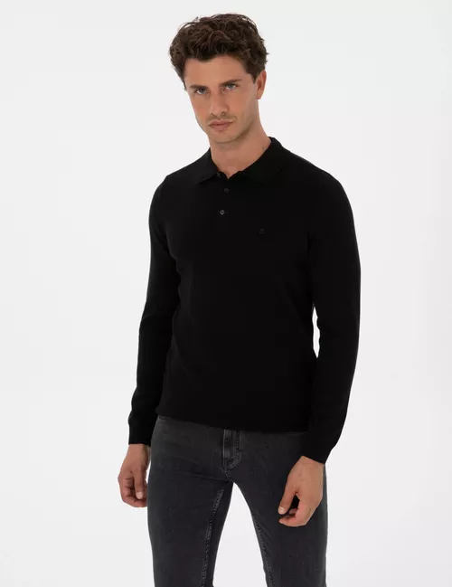 Slim Fit gara trikotaž polo jemperi - 29571760