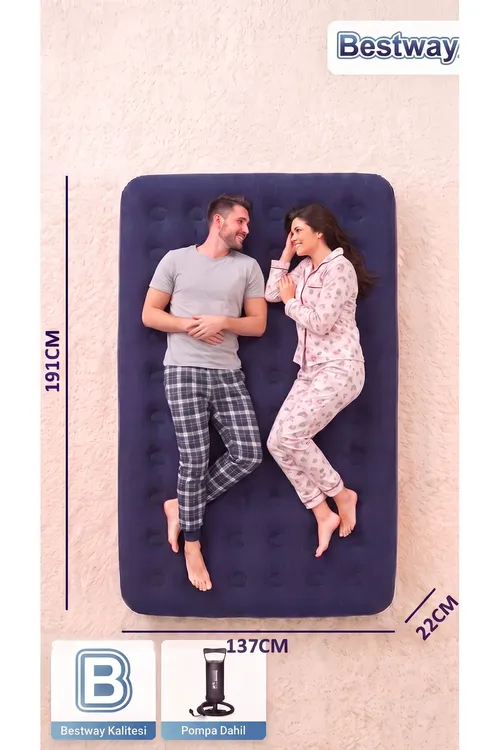 Iki adamlyk ýel berilýän düşek Pavillo 67002 + 60002 el nasosy - 36997981