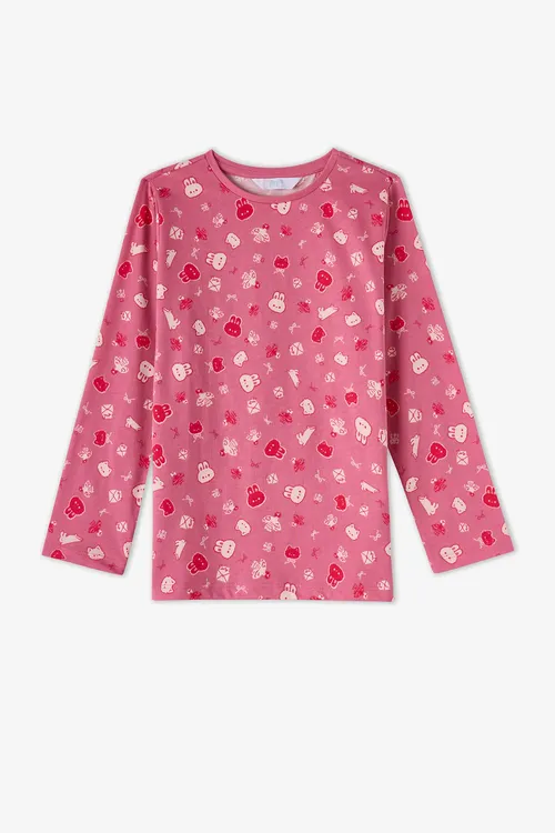 Gyzlar üçin solgun gülgün Mailing Friend pagta uzyn ýeňli pijama toplumy, 2 sany - 36968638 — surat 3/6