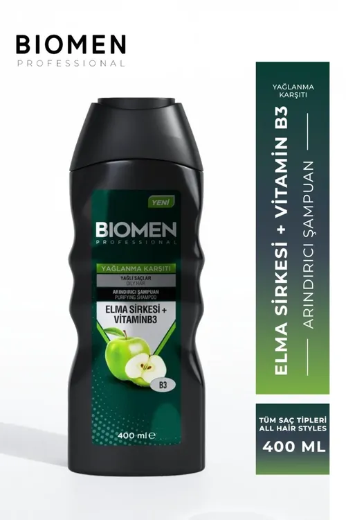 Professional alma sirkesi we witamin B3 ýaglanma garşy arassalaýjy şampun 400 ml - 36916034