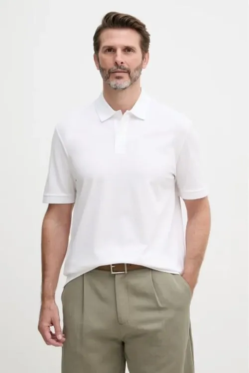 Ak logoly erkek polo ýakaly futbolka - 36956144