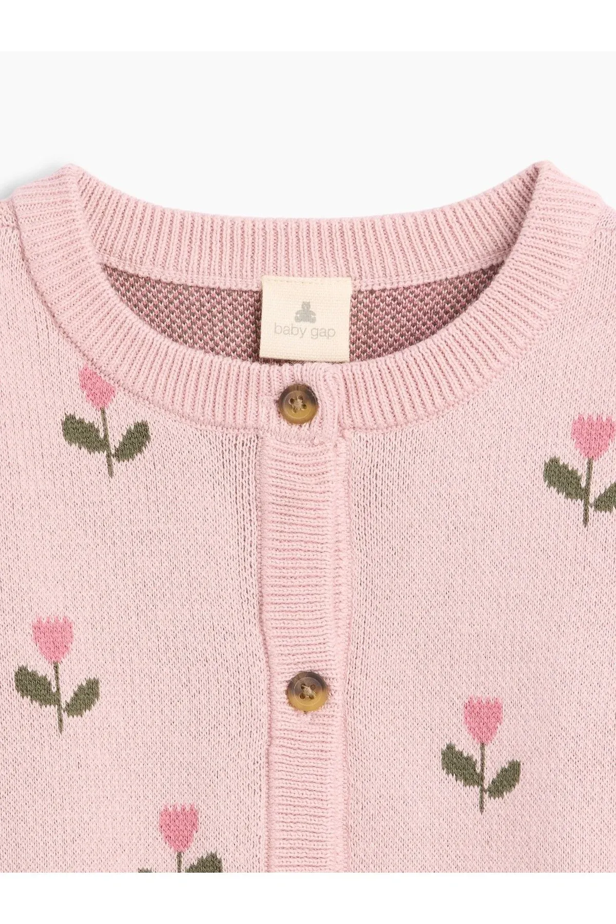 Bäbekler üçin gülgüne Intarsia kardigan - 36940281 — surat 3/3