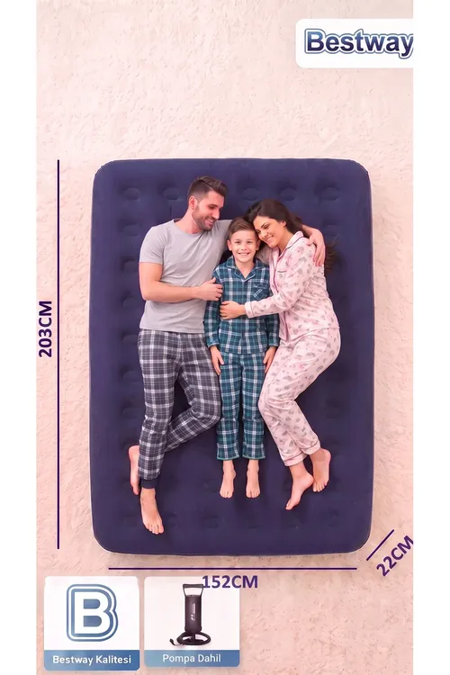 Iki adamlyk ýellenýän düşek 67003 203x152 sm NASOSLY - 36992642