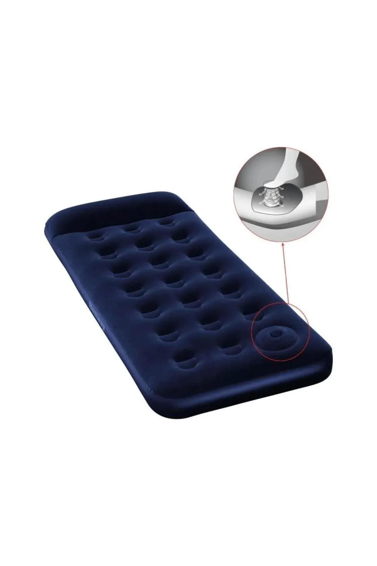 Ýekelik lager üçin Pavillo Flocked Air Bed goýy gök üflenýän düşek ( 1,85x76x28 sm ) - 36964323 — surat 2/3