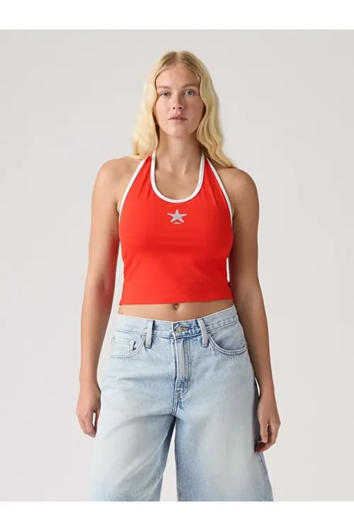 Boýundan asylýan Graphic Ella Halter Top maýkasy - 36909816