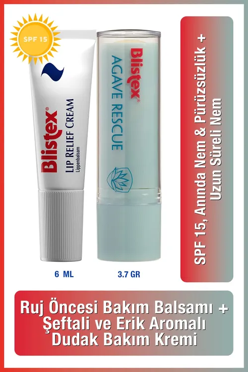 Ýarylan dodaklar üçin krem Lip Relief Cream SPF15 6 ml, uzak wagtlap çyglandyryjy Agave Rescue - 36900737