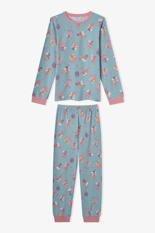 Gyzlar üçin narpyz reňkli uzyn ýeňli Fairy Bloom pijama toplumy - 36968923