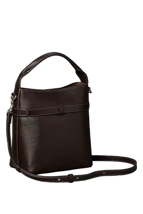 Goňur reňkli halkaly mini bedrejik aýallar egin-aşak sumkasy BUCKLE MINI BUCKET CROSSBODY - 36930297