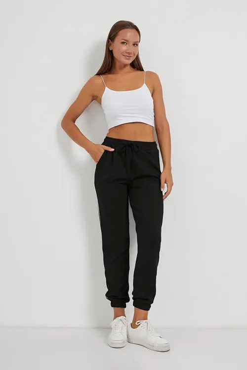 Aýal bili rezinli biýeli gara Jogger sport balagy - 33877362