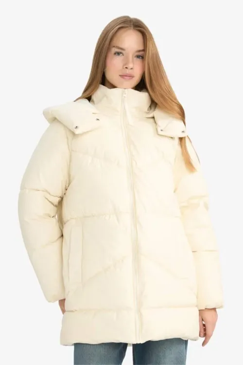 Relax Fit kapýuşonly syrmaly çişme parka F2896AX25WN - 33890531