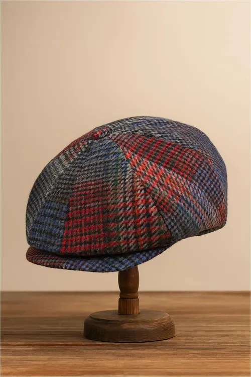 Multicolor gyşlyk ýüň iňlis kasket şapkasy - 33660353