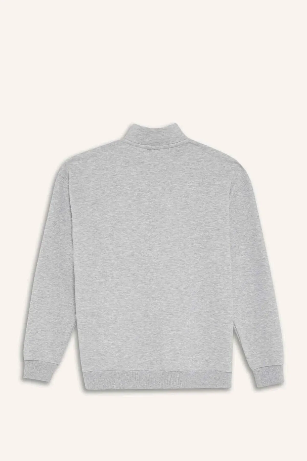 Boxy Fit dik ýaka ýarym syдыrmaly çap edilen galyň sweatshirt F3825AX25WN - 33980735 — surat 6/8