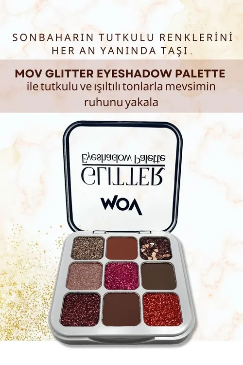 9-ly göz bokurdagy (ten) palitrasy Glitter No: 04 - Ýalpyldawuk göz bokurdagy palitrasy - 33917523
