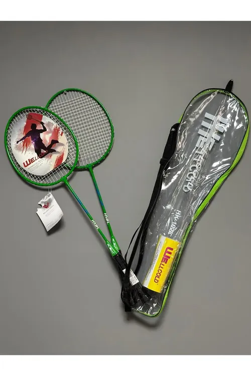 2 sany professional badminton raketkasy Deluxe badminton haltasy toplumy + 3 sany badminton topy 102LY - 33910628