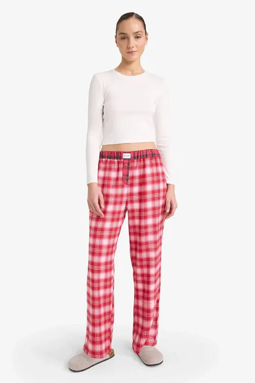 Regular Fit öýjükli flanel pijama balagy G1603AX25WN - 33892878