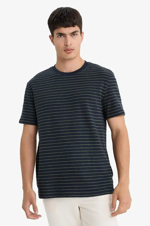 Regular Fit tegelek ýakaly çyzykly gysga ýeňli futbolka E8198AX25AU - 33973763 - 34733268 | Ref: 186353 — surat 3/6