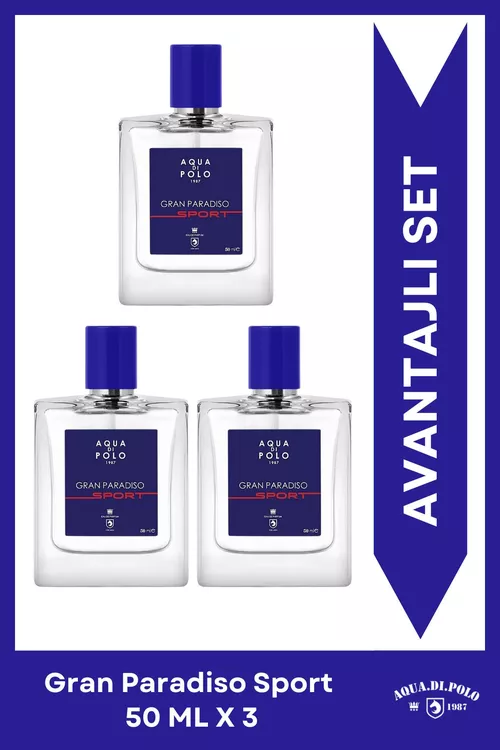 Erkekler üçin Gran Paradiso Sport atyrlar toplumy 3x50 ml EDP - 14949546