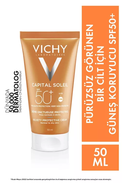 Nemlendiriji Capital Soleil Velvety ýüz üçin günden goraýjy kremi SPF 50, 50 ml - 19672767