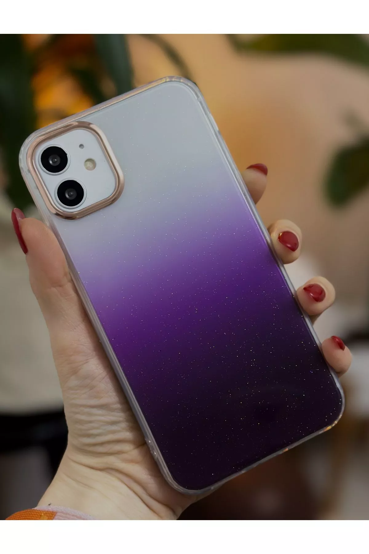 iPhone 11 üçin ombre effektli we ýalpyldawukly dury silikon kabyk - 23099249 — surat 2/3