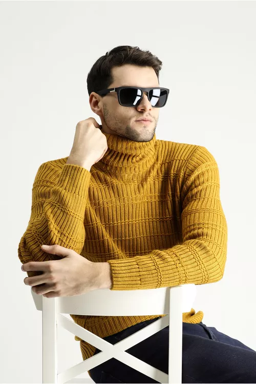 Slim Fit bedene ýapyşýan trikotaž switeri - 21080686