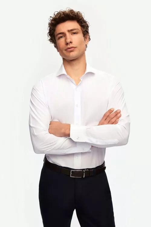 Erkekler üçin ak köýnek Slim Fit - 4777391 — surat 3/4