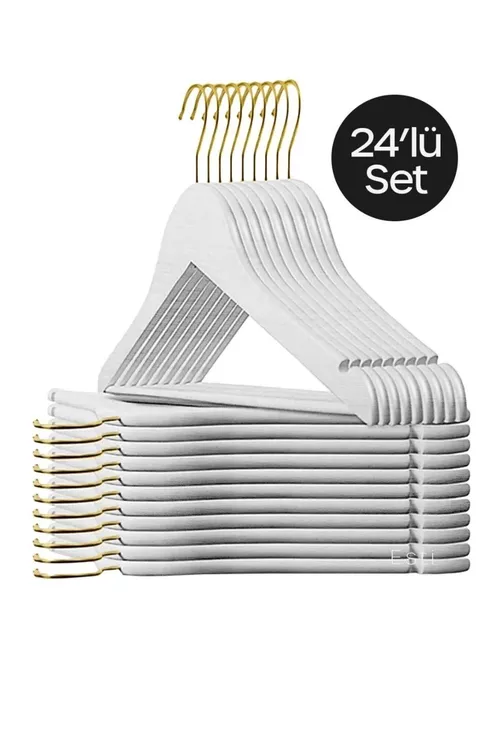 Altyn ilgiçli ak plastik asgyçlar (24 sany) - 18791082