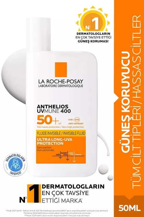 Ýüzüň kadaly we garyşyk derisi üçin gün goraýjy flýuidi SPF50+, 50 ml - 4762163