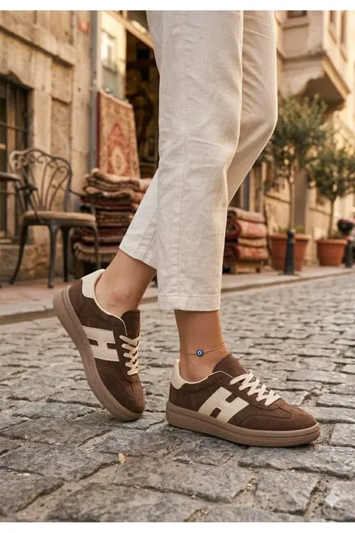 Zenan goňur suede sneaker aýakgaby - 34183093