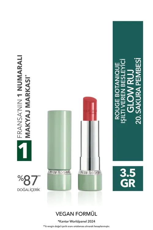 Rouge Botanique Lowurdy beriji iýmitlendiriji Glow pomada — 20 Sakura gülgünesi — Vegan — 3.5 g - 34267184