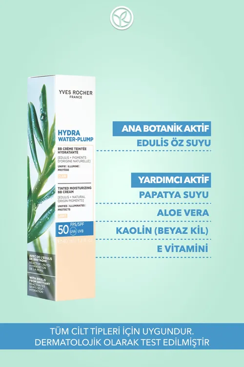 BB krem SPF 50 - Reňki deňleýji nemlendiriji gün kremi - Hydra Water Plump - Açyk 40 ml - 34267200 — surat 5/8