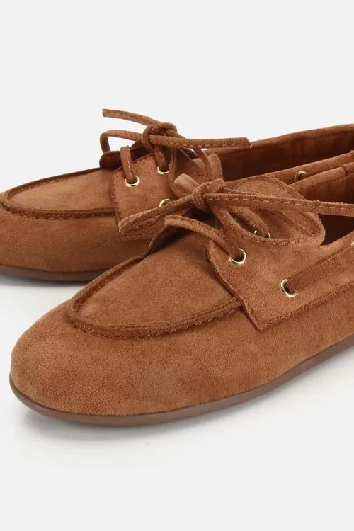 Zenanlar üçin goňur reňkli замшевые bagjyk jikme-jiklikli loafer - 36318473 — surat 3/6