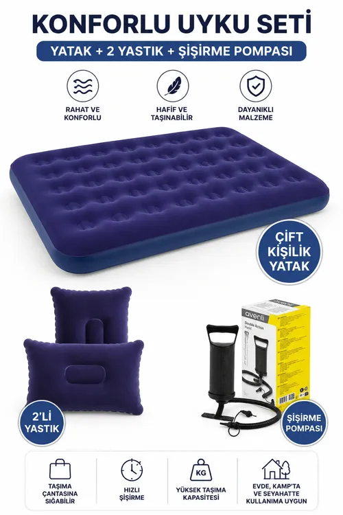 Toplum: iki adamlyk çişirilýän matras, ýassyklar we nasos - 36376410